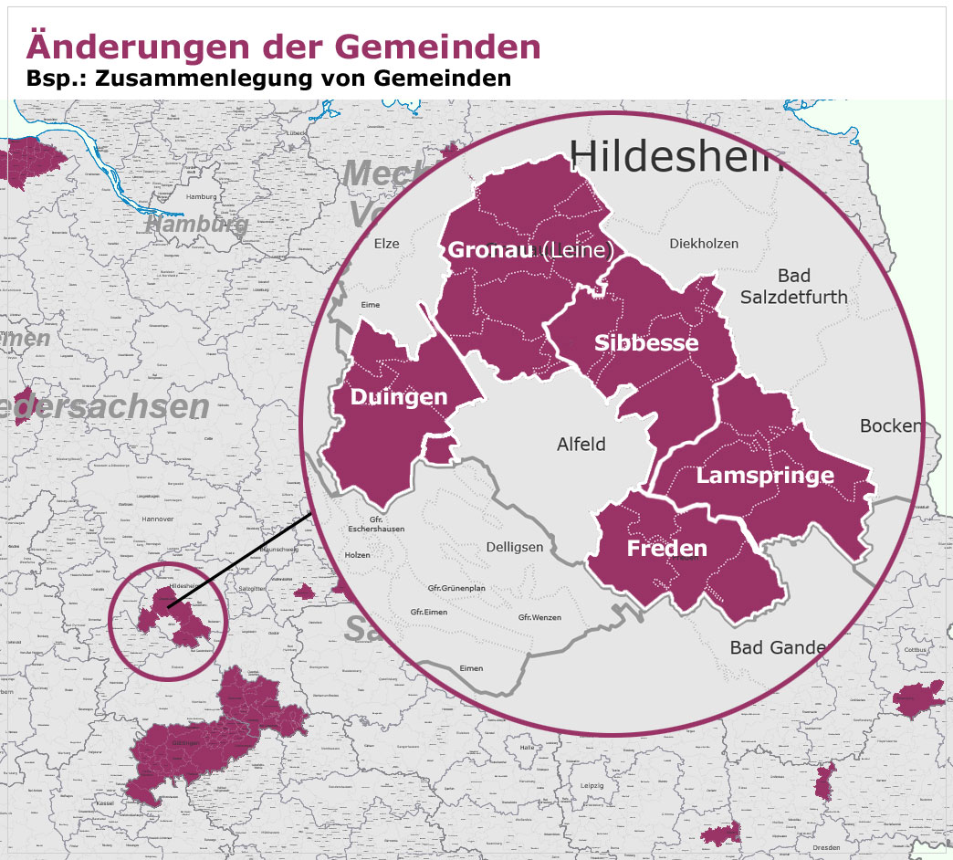 Gemeinden-Änderungen 2017 in Deutschland